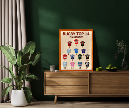 Tableau magnétique Top 14 en bois